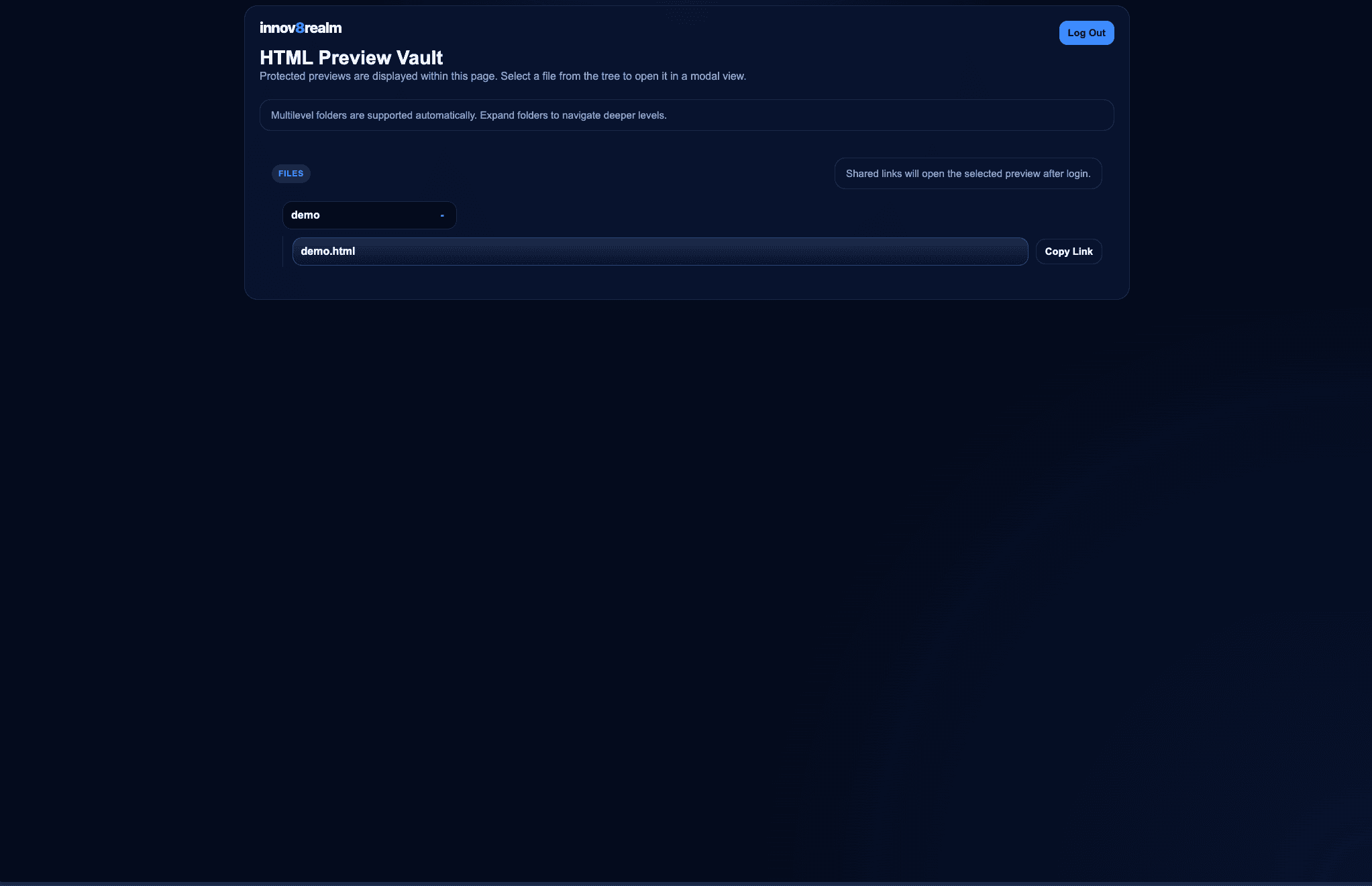 HTML Preview Vault screenshot